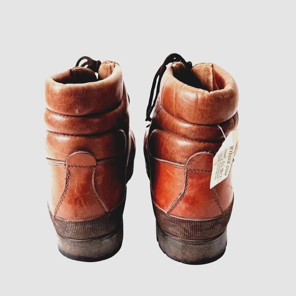 VTG Italian Hiking Boots Mens sz 41 US 8 Brown Leather Vibram Soles Bama Combat - Picture 6 of 8